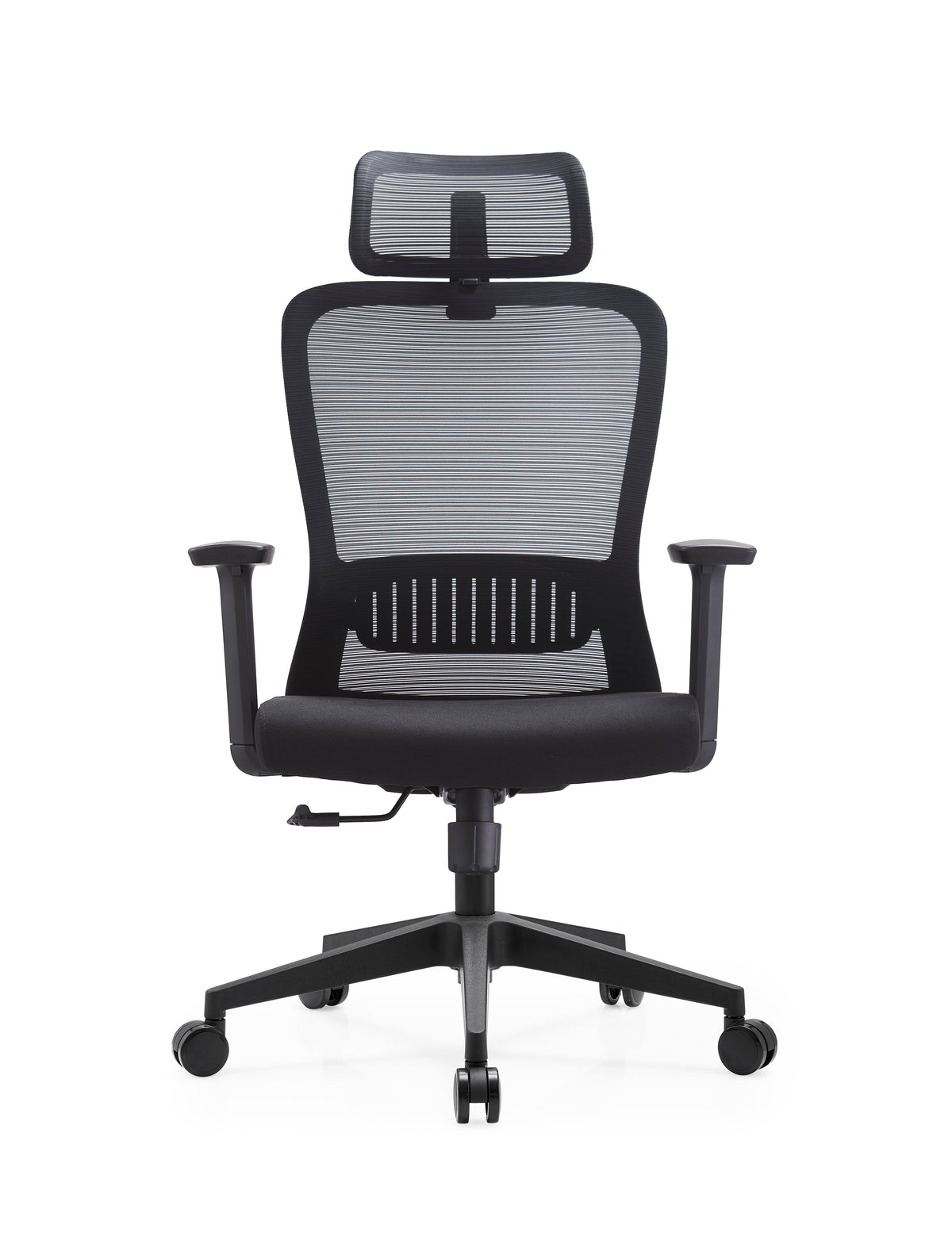 Silla ejecutiva Fent negra con cabecera y soporte lumbar ajustable