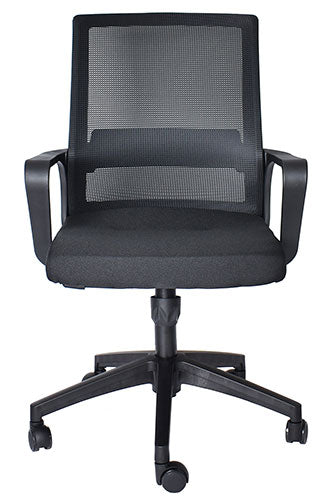 Silla operativa Sling ergonómica de Offimobile con respaldo de malla negra