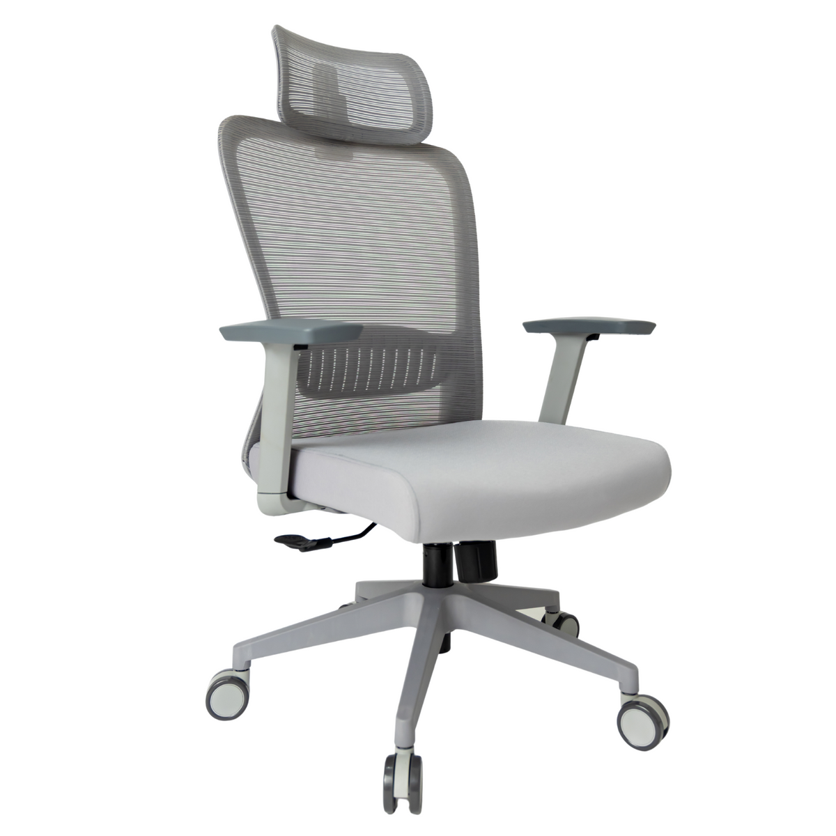 Silla Fent Gris Alta, tapiz gris, base gris | OffiMobile