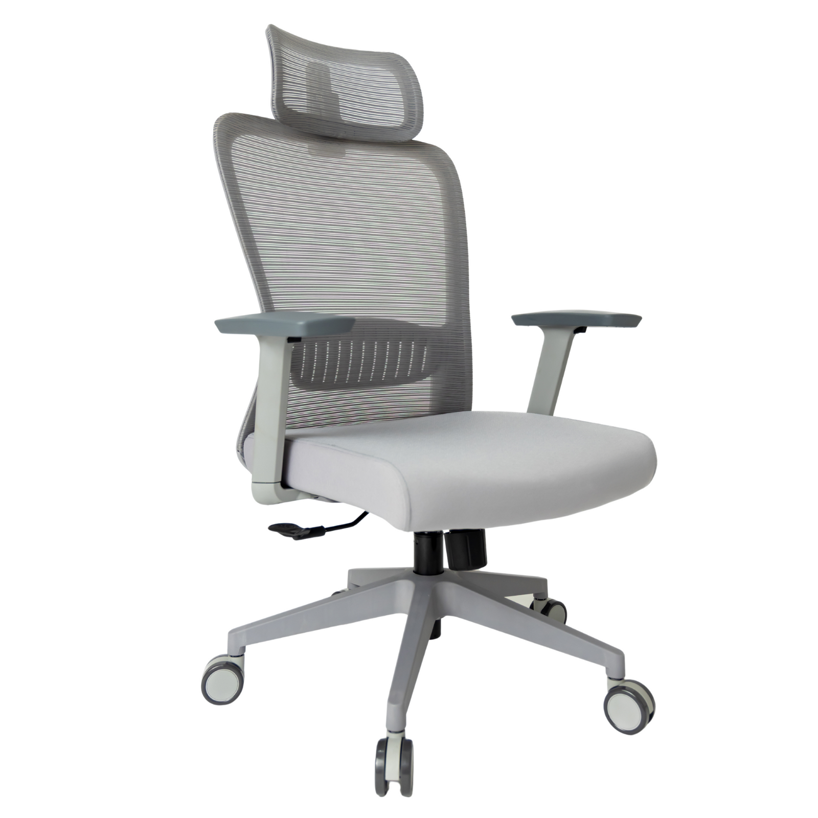 Silla Fent Gris Alta, tapiz gris, base gris | OffiMobile
