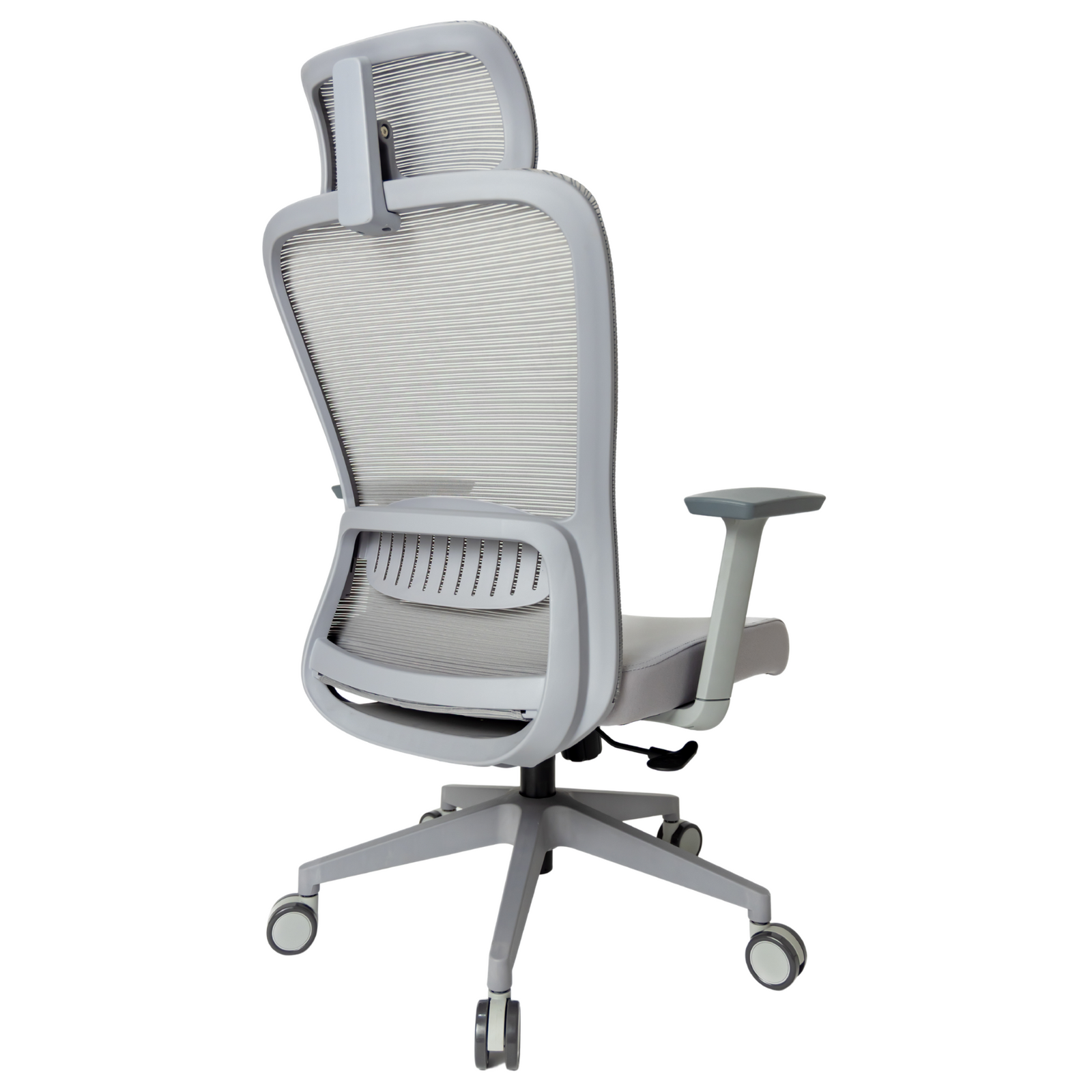 Silla Fent Gris Alta, vista posterior, base gris | OffiMobile