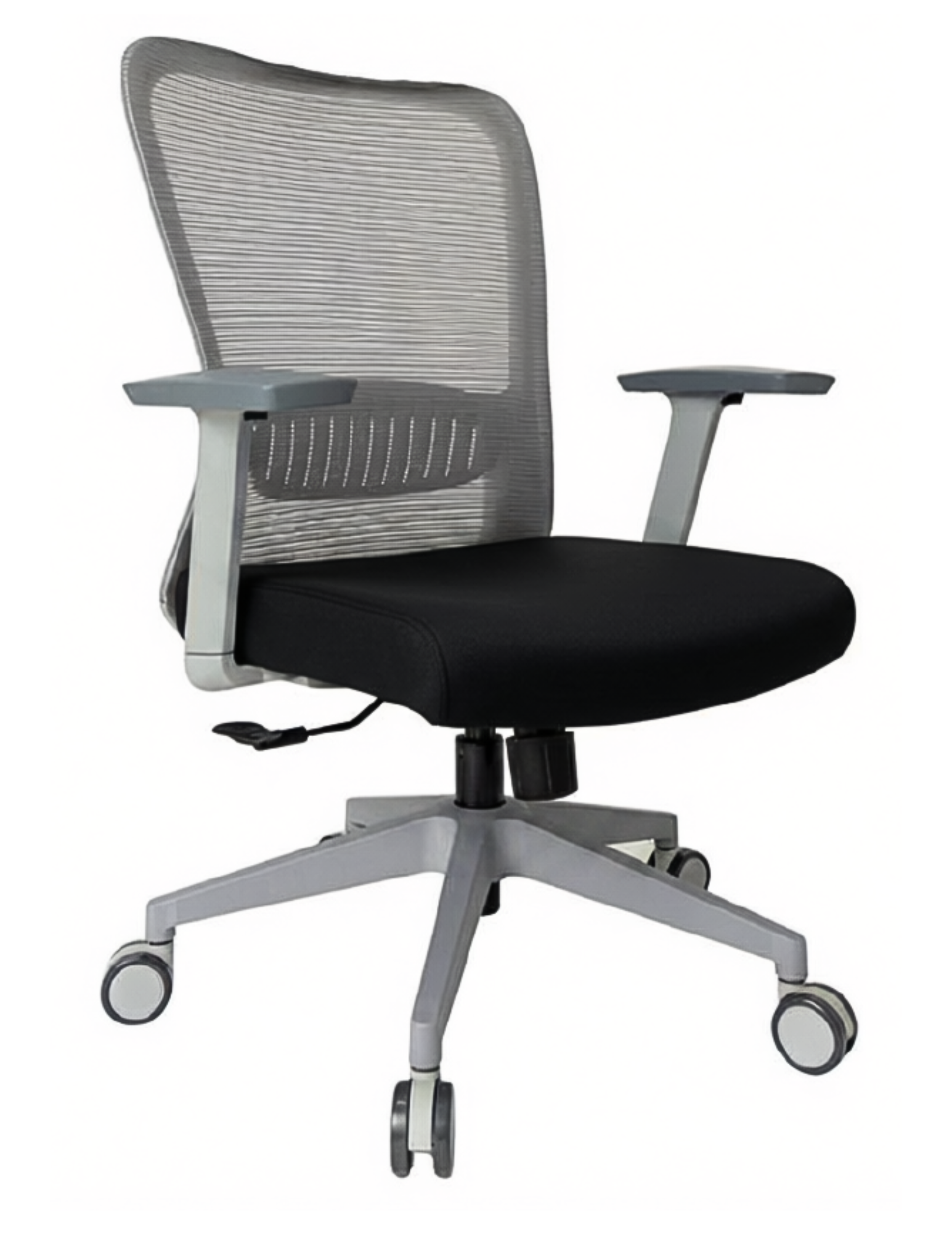 Silla Fent Gris Baja, tapiz negro, base gris