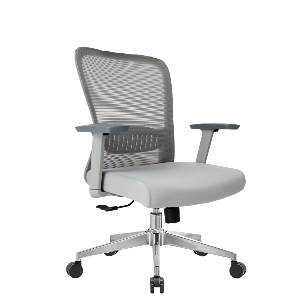 Silla Fent Gris Baja, tapiz gris, base cromada