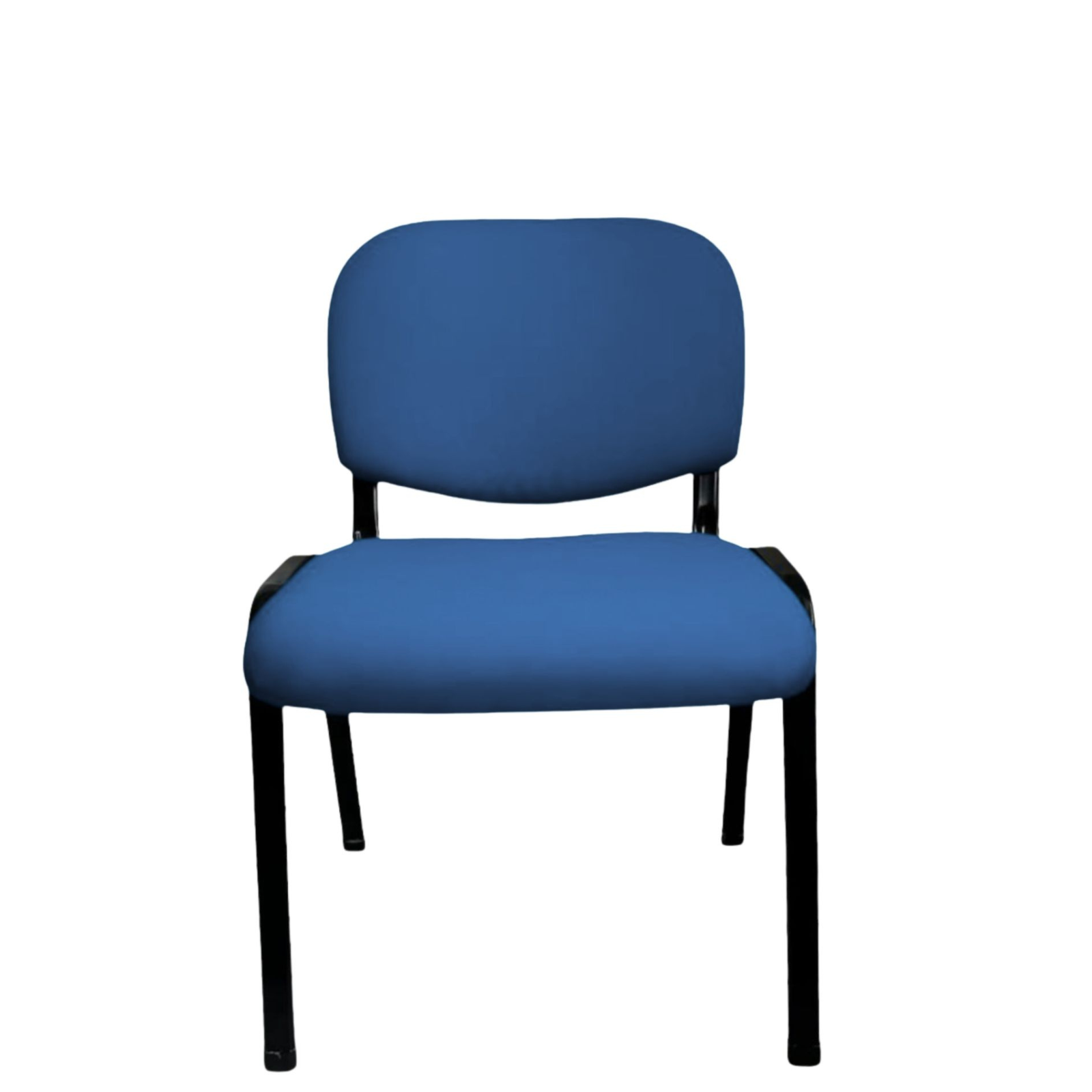 Nezo Tapizada azul, asiento y respaldo de tela sin brazos, vista frontal