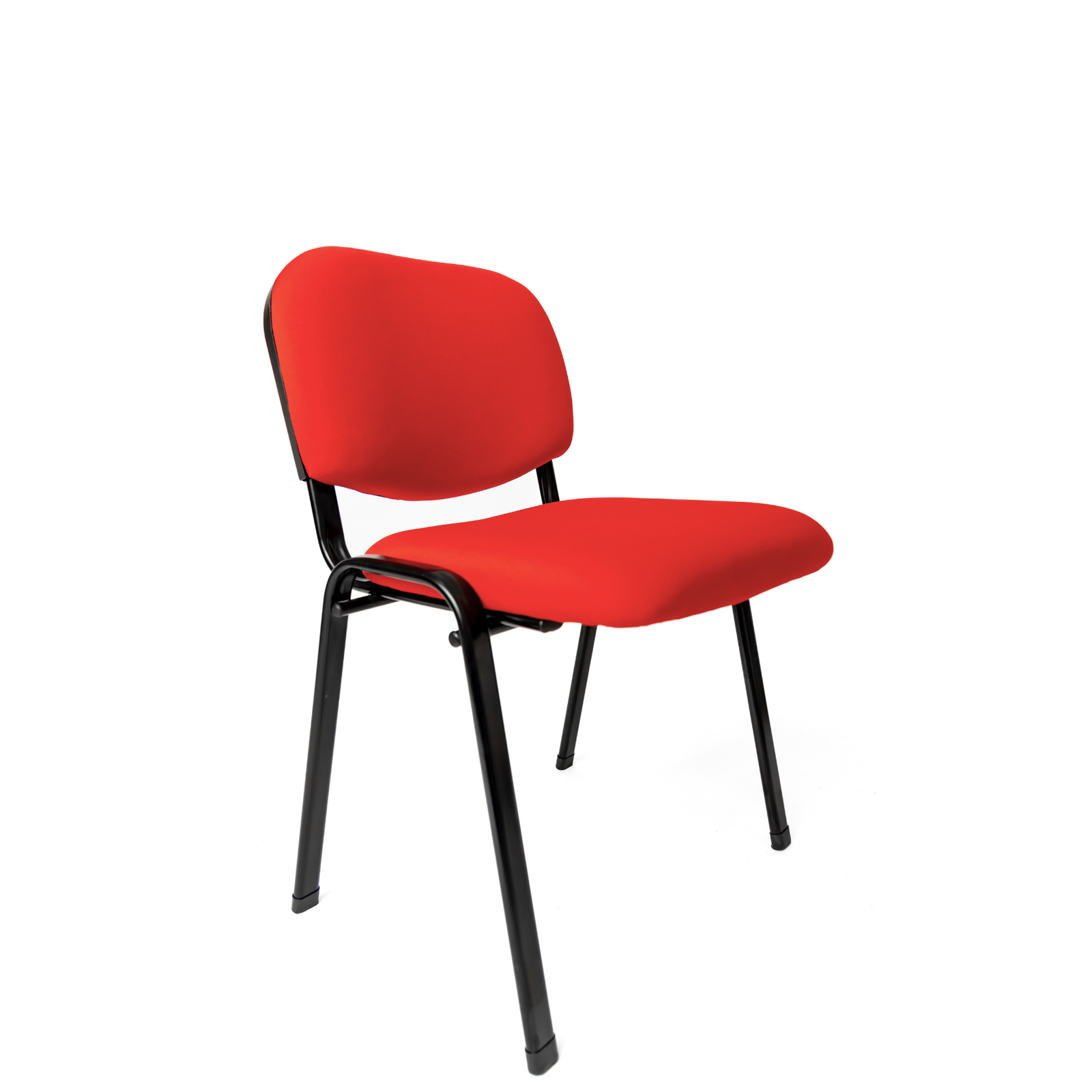 Nezo Tapizada roja, asiento y respaldo acolchados, vista en perspectiva