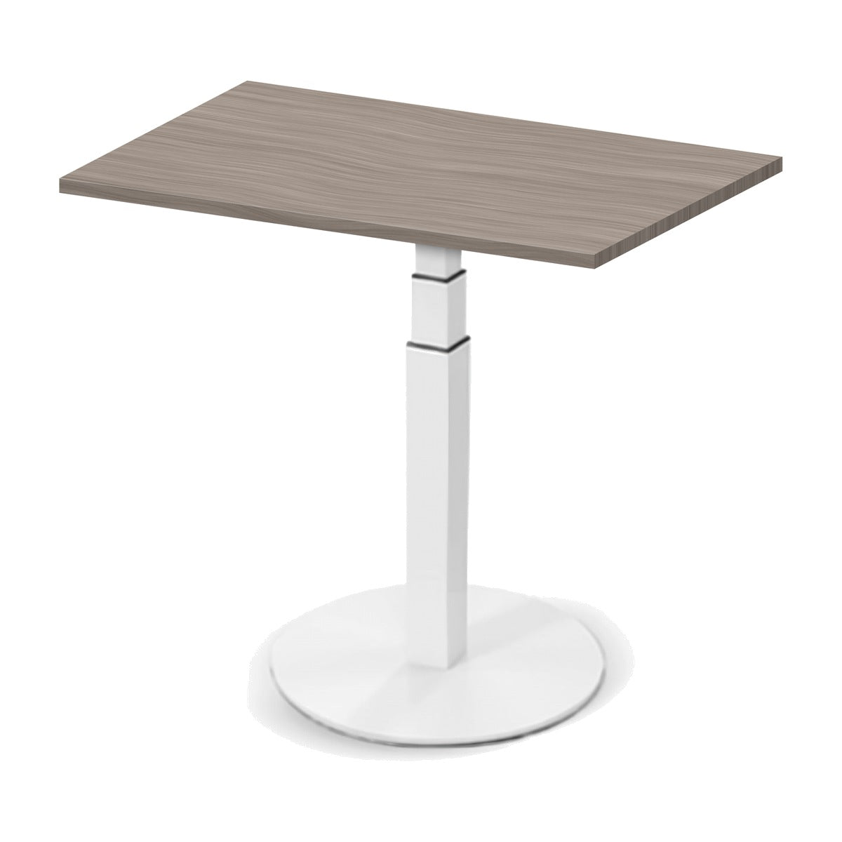 Mesa pedestal elevable OFFIMOBILE Pedestal Round con cubierta de melamina OffiMobile