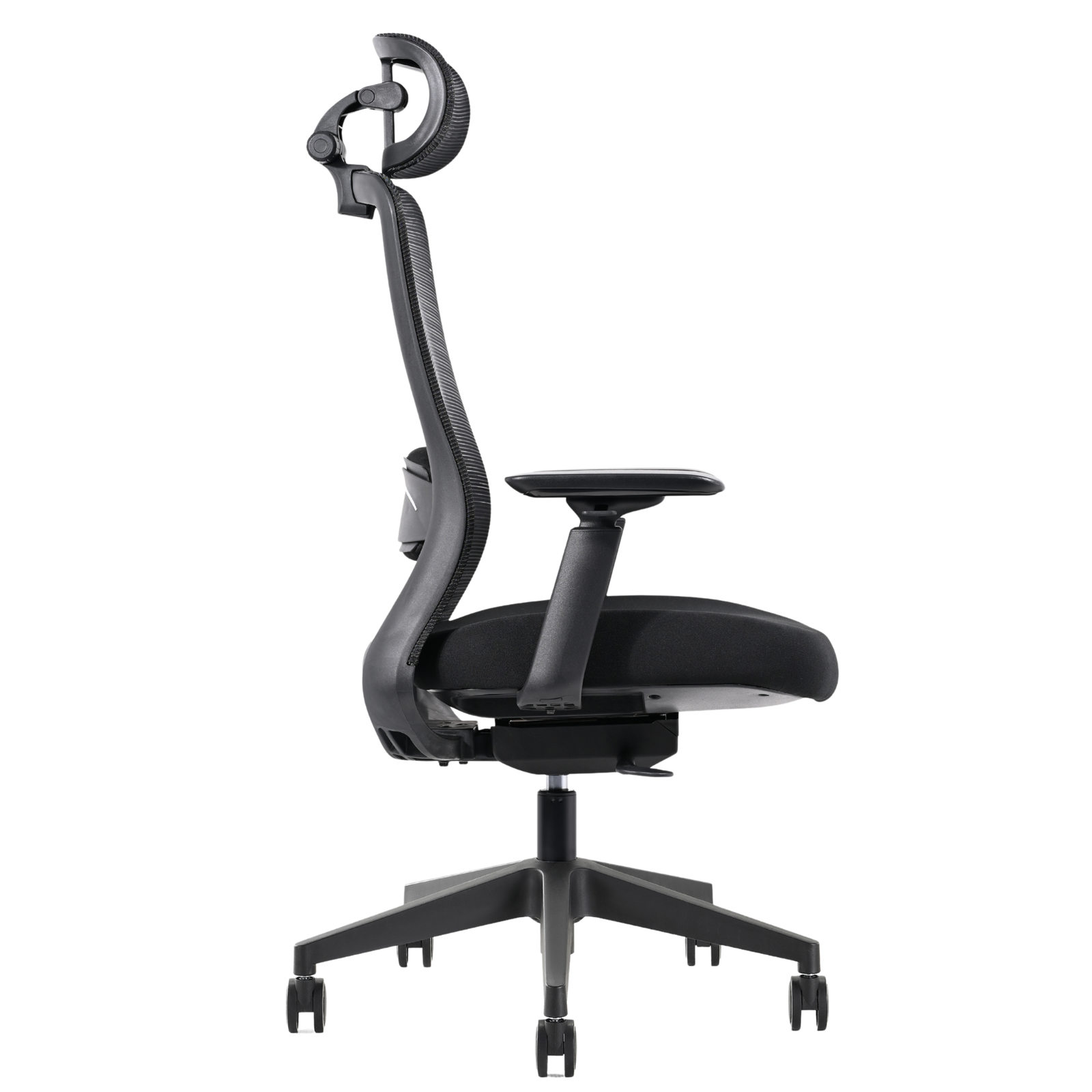 Silla Wol Alta OffiMobile, base de nylon negra — vista lateral