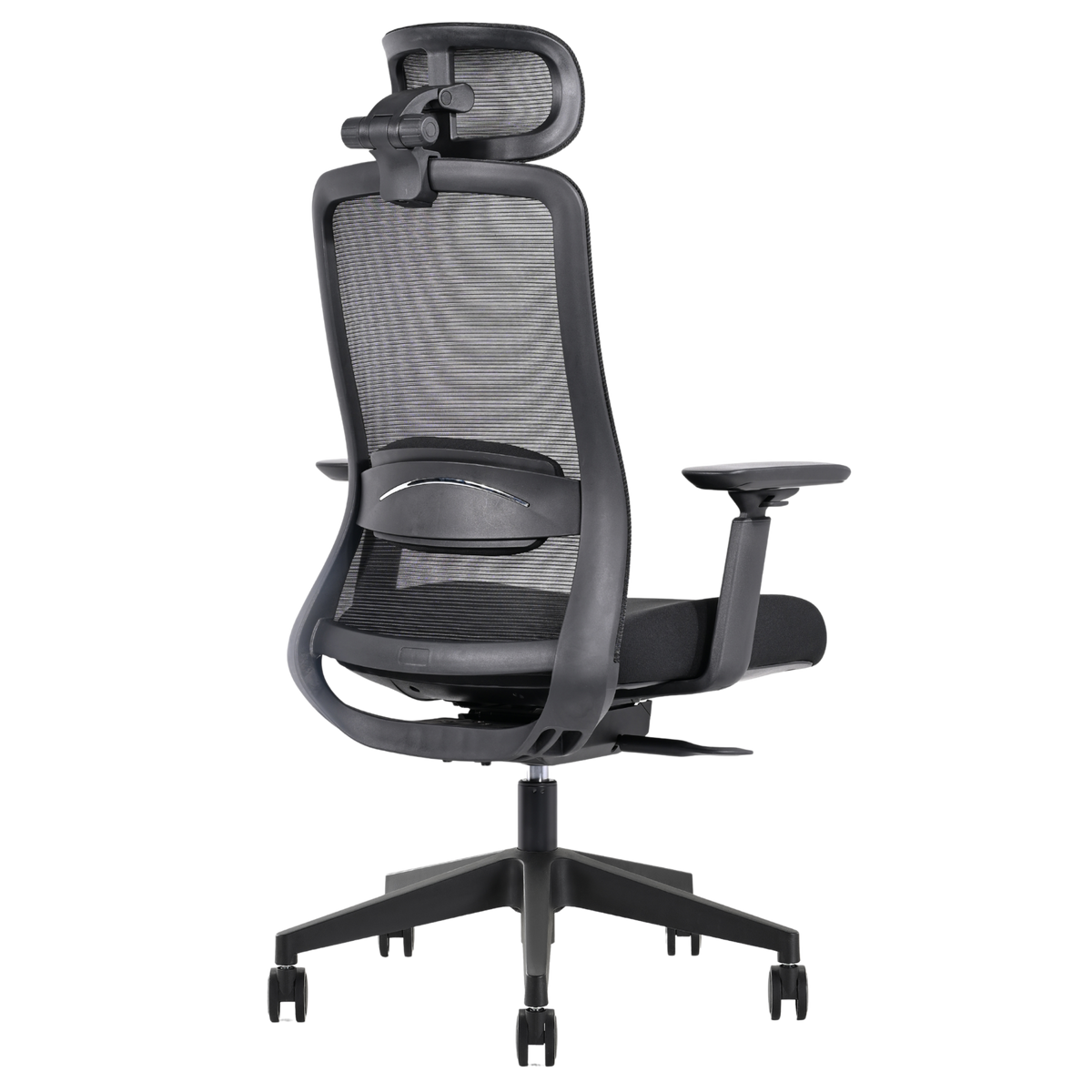 Silla Wol Alta OffiMobile, base de nylon negra — perspectiva
