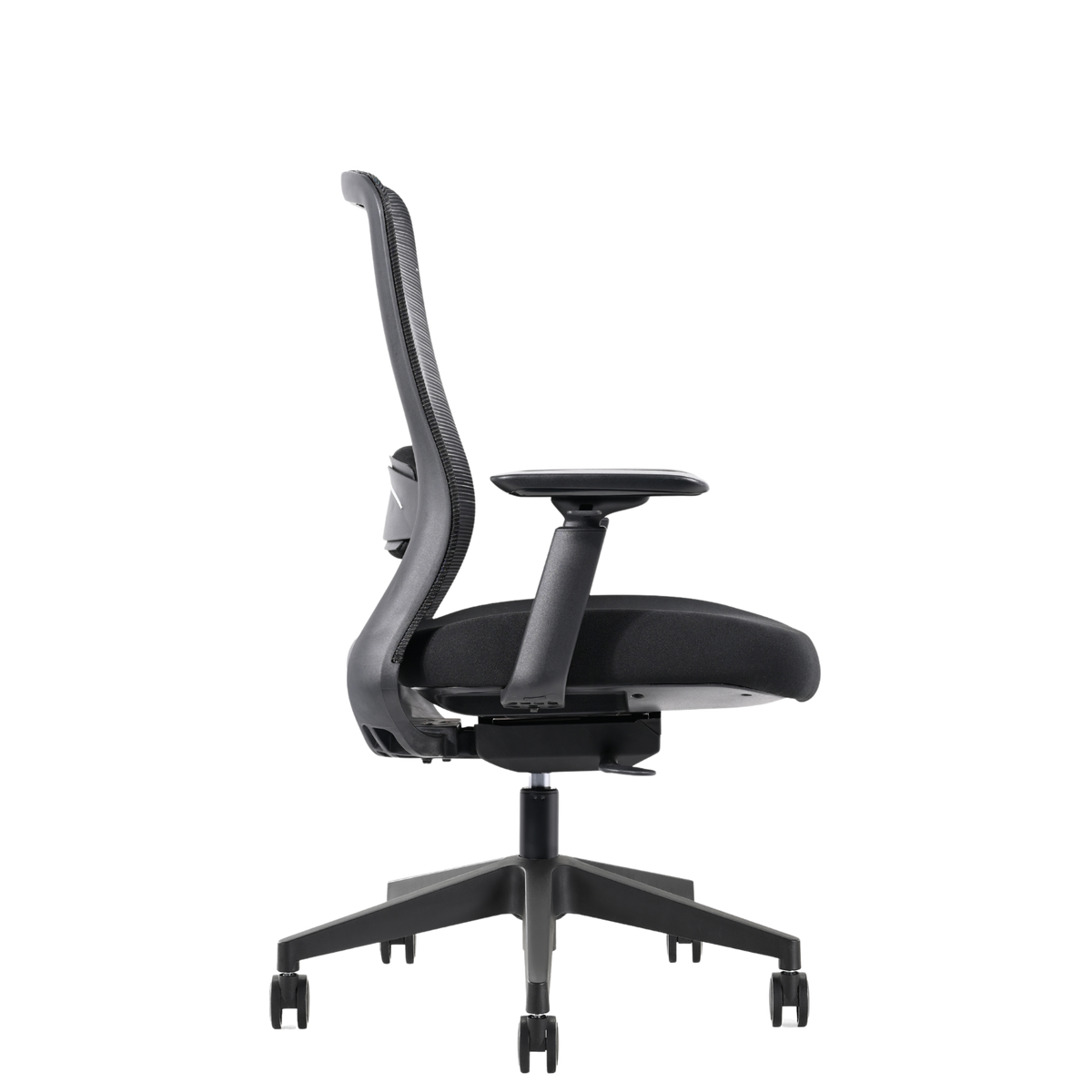 Silla Wol Baja OffiMobile, base de nylon negra — vista lateral
