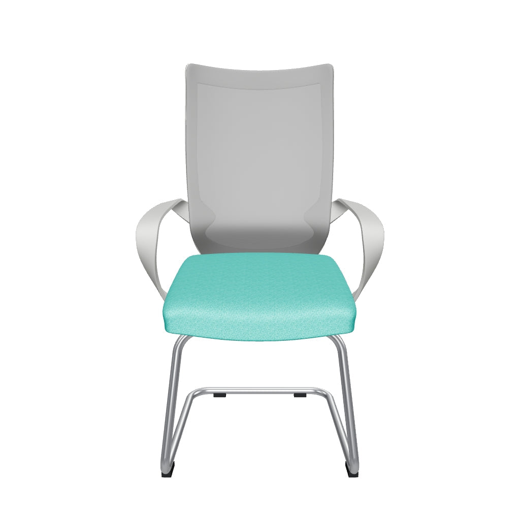 Equa OHV-188, visitante con respaldo de malla gris y asiento Office Crep