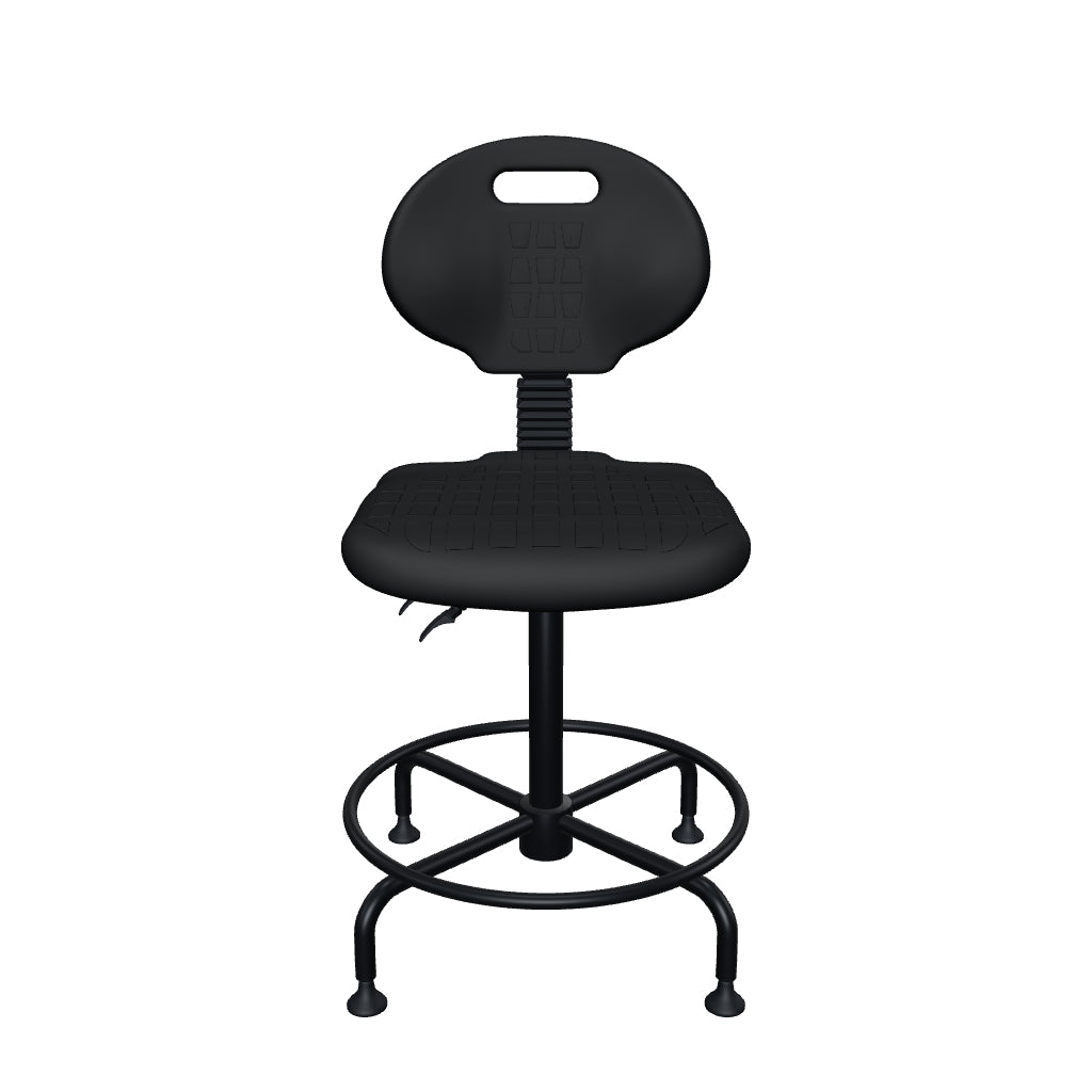 Silla Industrial S-Trial Cajera 2 — modelo 3D, color negro, regatones