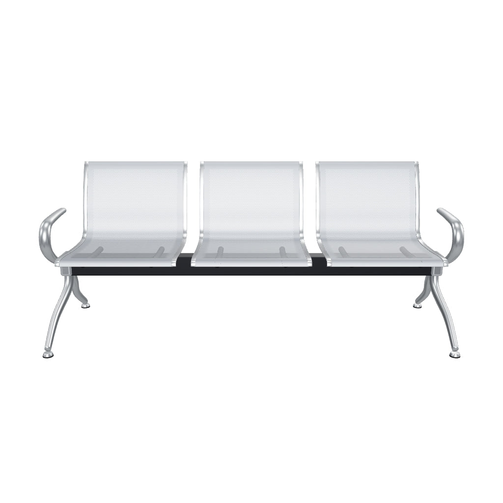 Banca de Espera para Recepción y Oficina - Bench Basic 3 Plazas - Estructura Metálica de Alta Resistencia