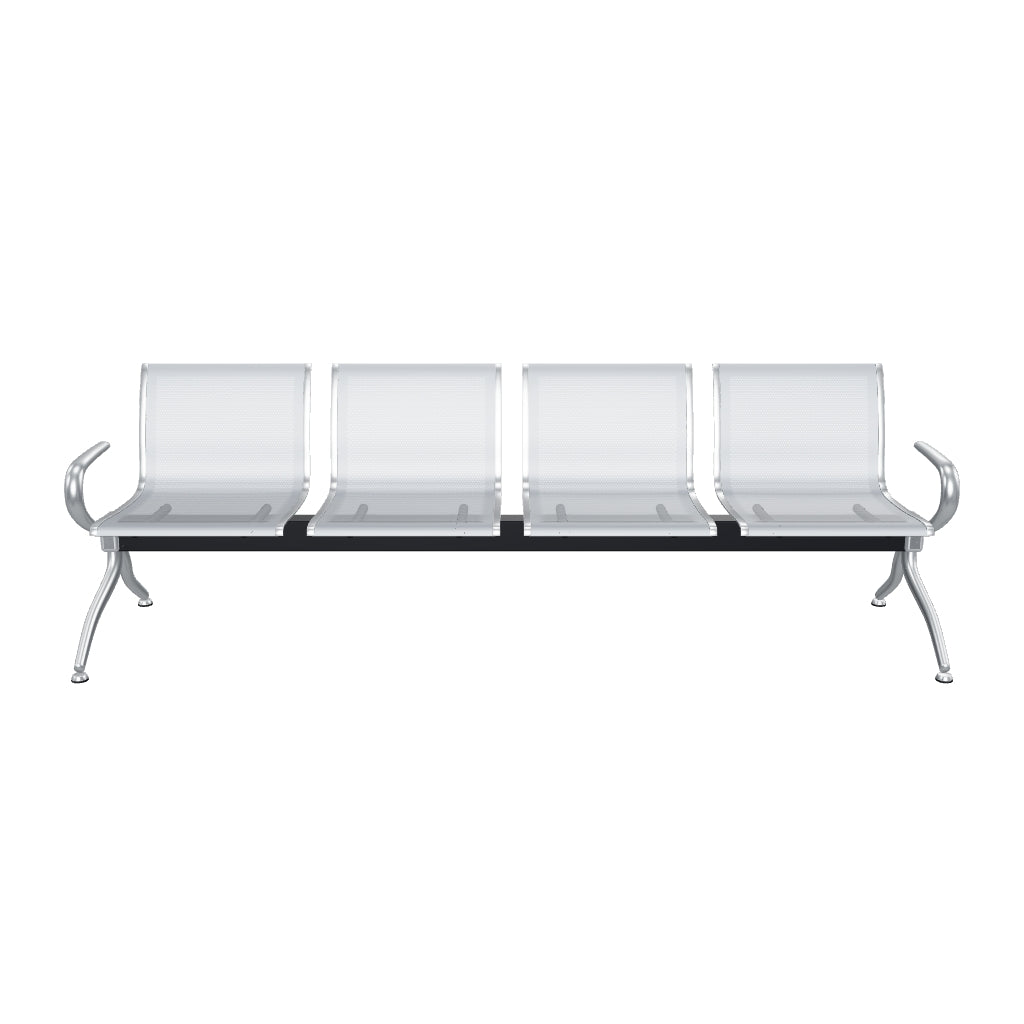 Banca de Espera para Recepción y Oficina - Bench Basic 4 Plazas - Estructura Metálica de Alta Resistencia