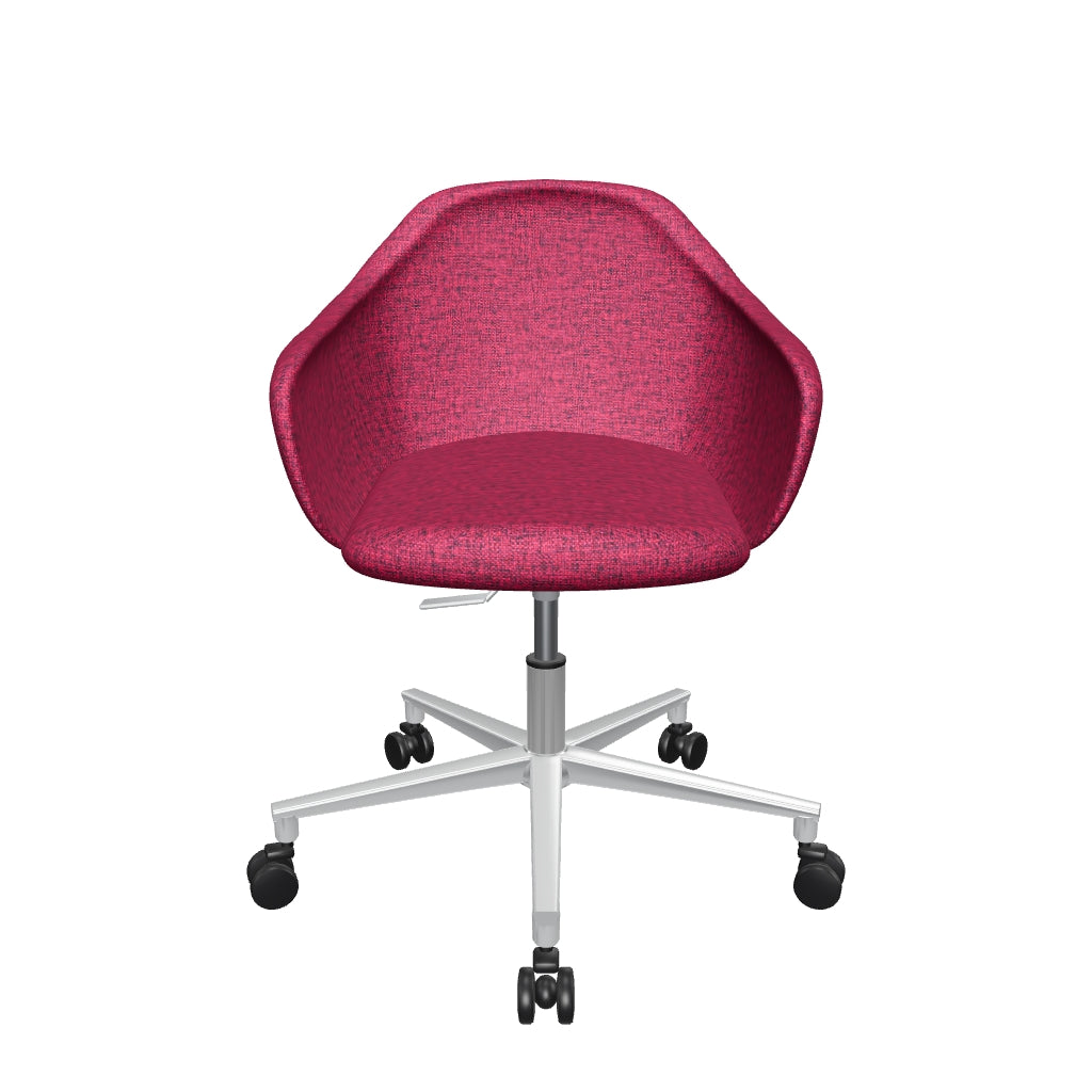 Modelo 3D Silla Bratti Kimbra base aluminio con rodajas