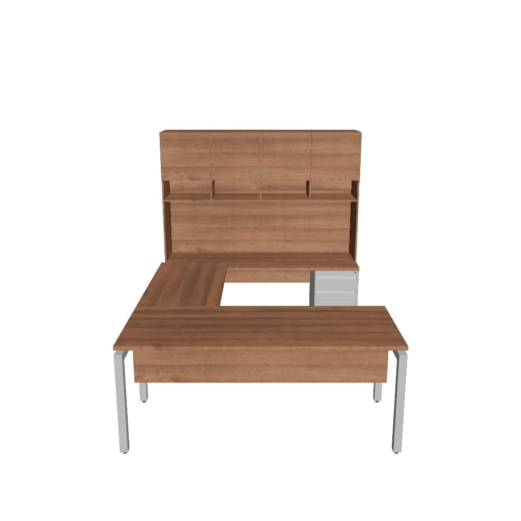 Escritorio Ejecutivo Omega En Herradura con Credenza Alta