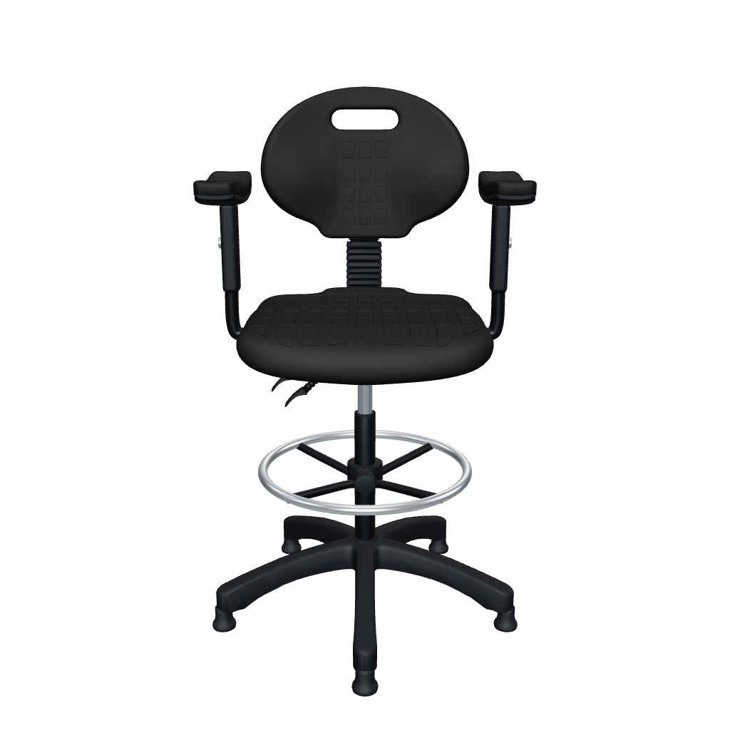 Silla Industrial Ergonómica para Taller y Laboratorio - Industrial S-trial Cajera c Con - Negro
