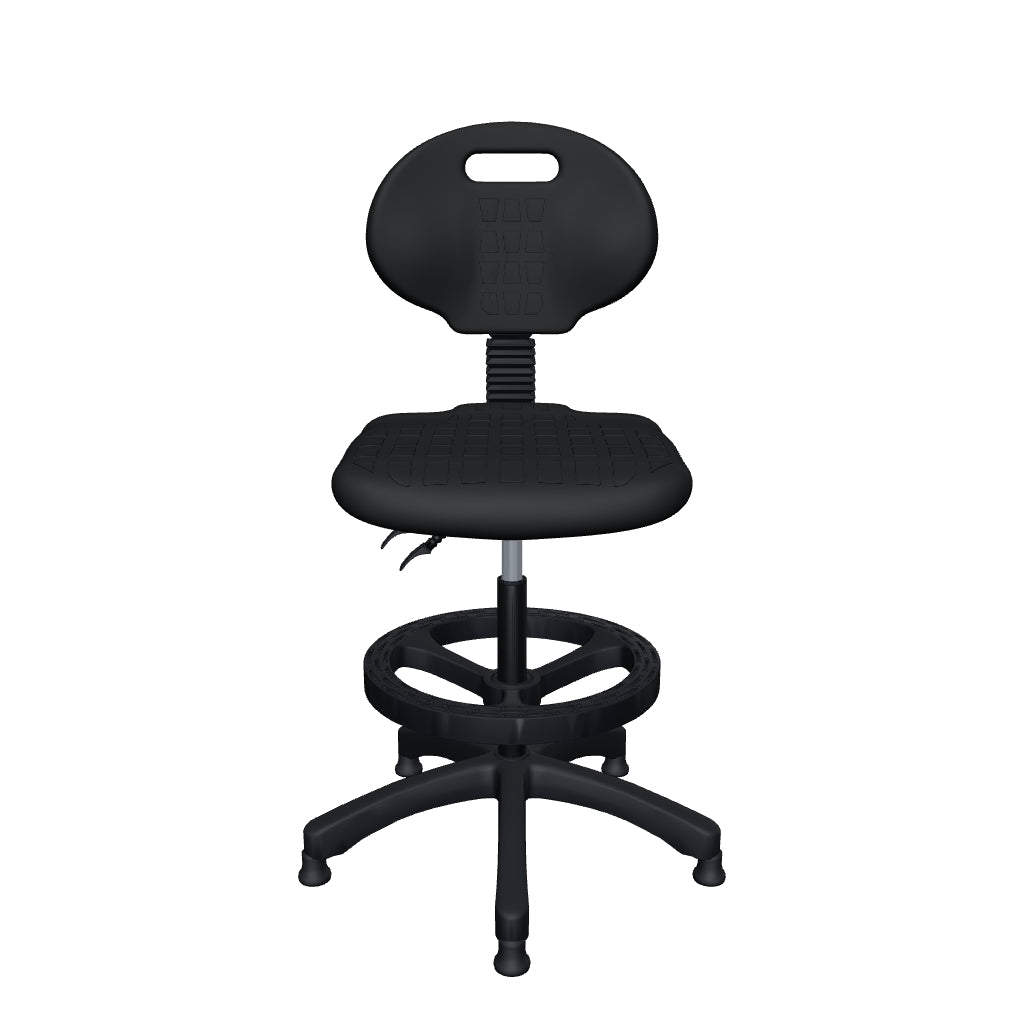 Silla Industrial Ergonómica para Taller y Laboratorio - Industrial S-trial Cajera n - Negro