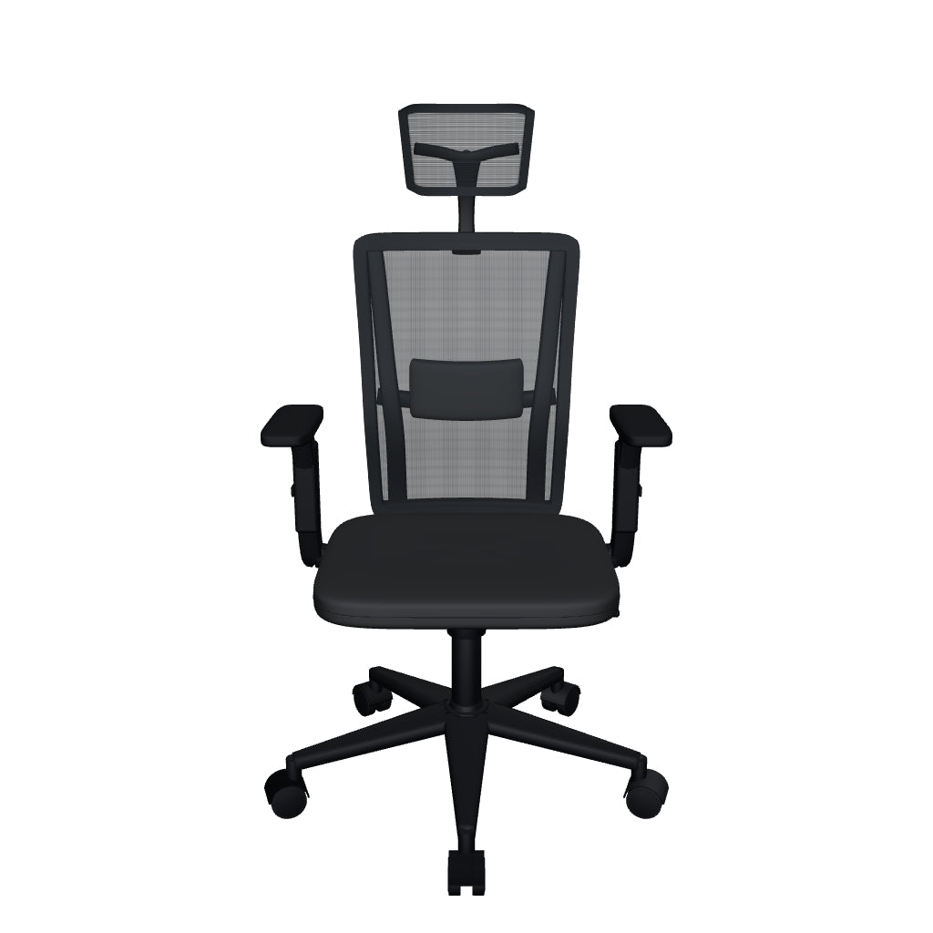 Silla de Oficina Operativa Secretarial Ergonómica - Solu - Respaldo en Malla y Asiento Tapizado