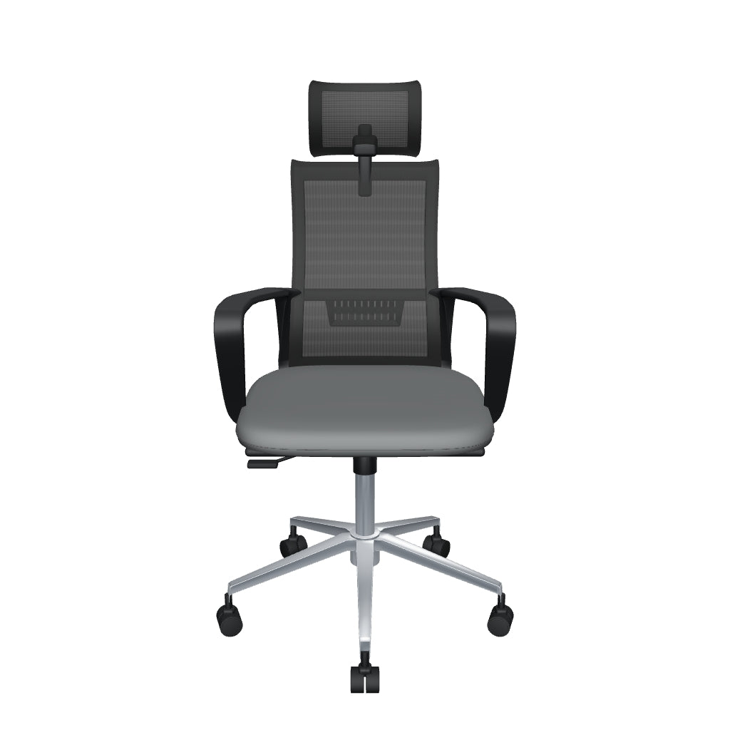 OffiMobile | Silla Operativa Zoom Alta | Modelo 3D con brazos tipo Sling, cuatro tapices y bases negra o cromada