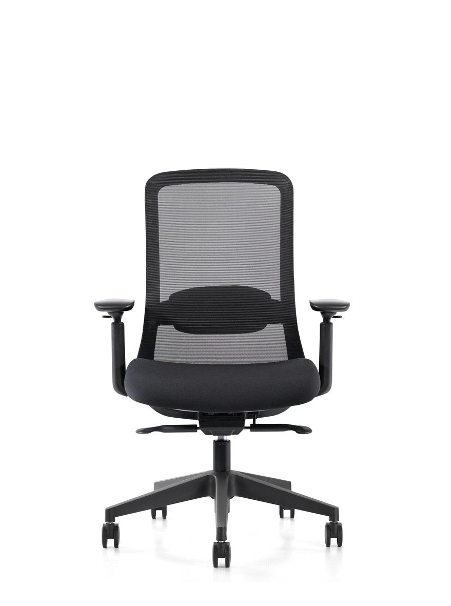 Silla Wol Baja OffiMobile, base de nylon negra — vista frontal