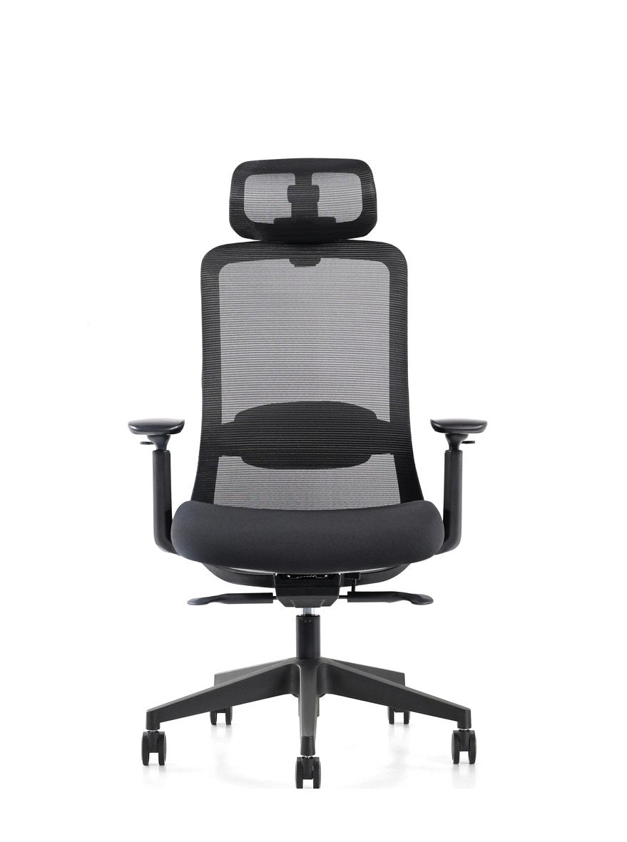 Silla Wol Alta OffiMobile, base de nylon negra — vista frontal
