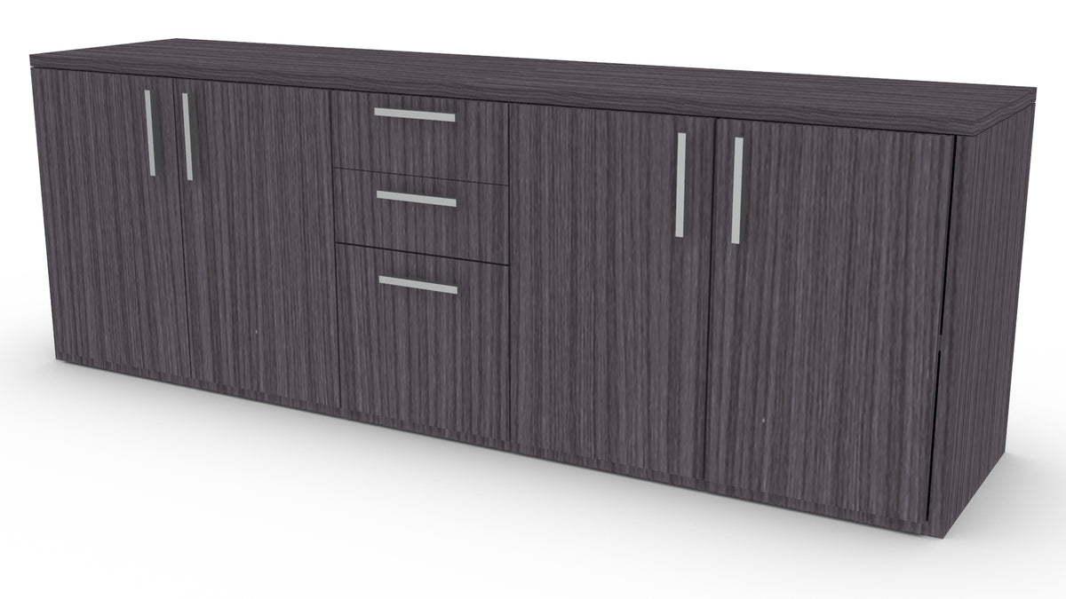 Credenza con 4 puertas abatibles y 3 cajones