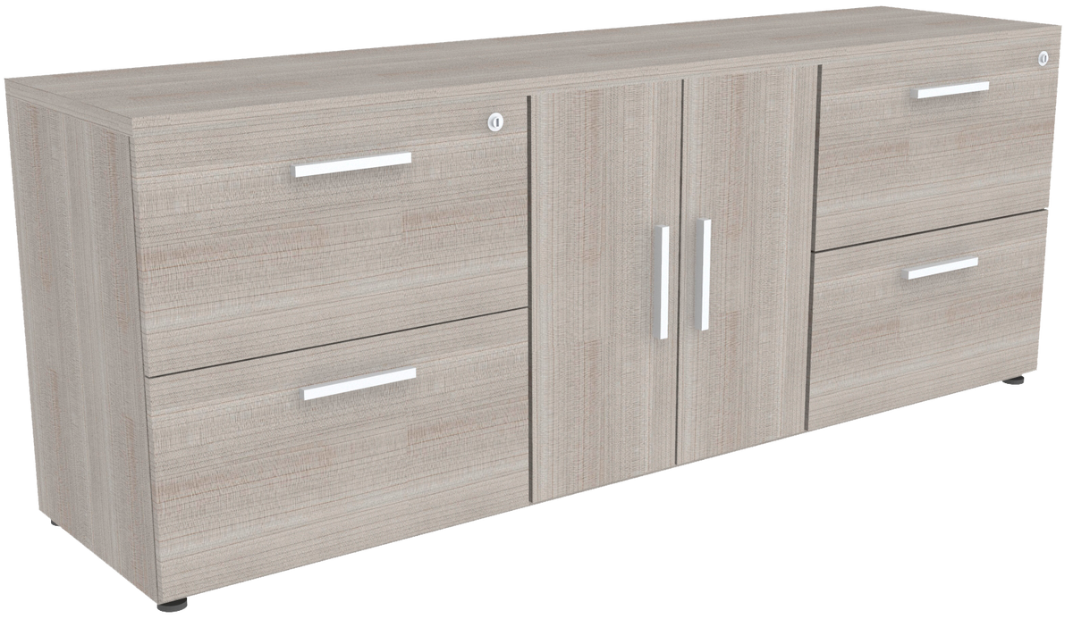 Credenza en Melamina XL 4P 2 AC - OffiMobile