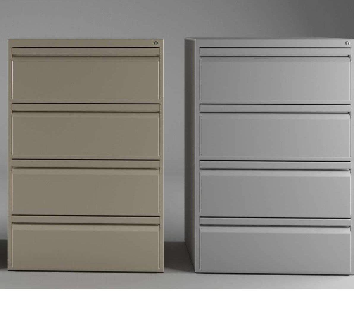 Archivero metálico horizontal 4 gavetas gris muebles para oficina